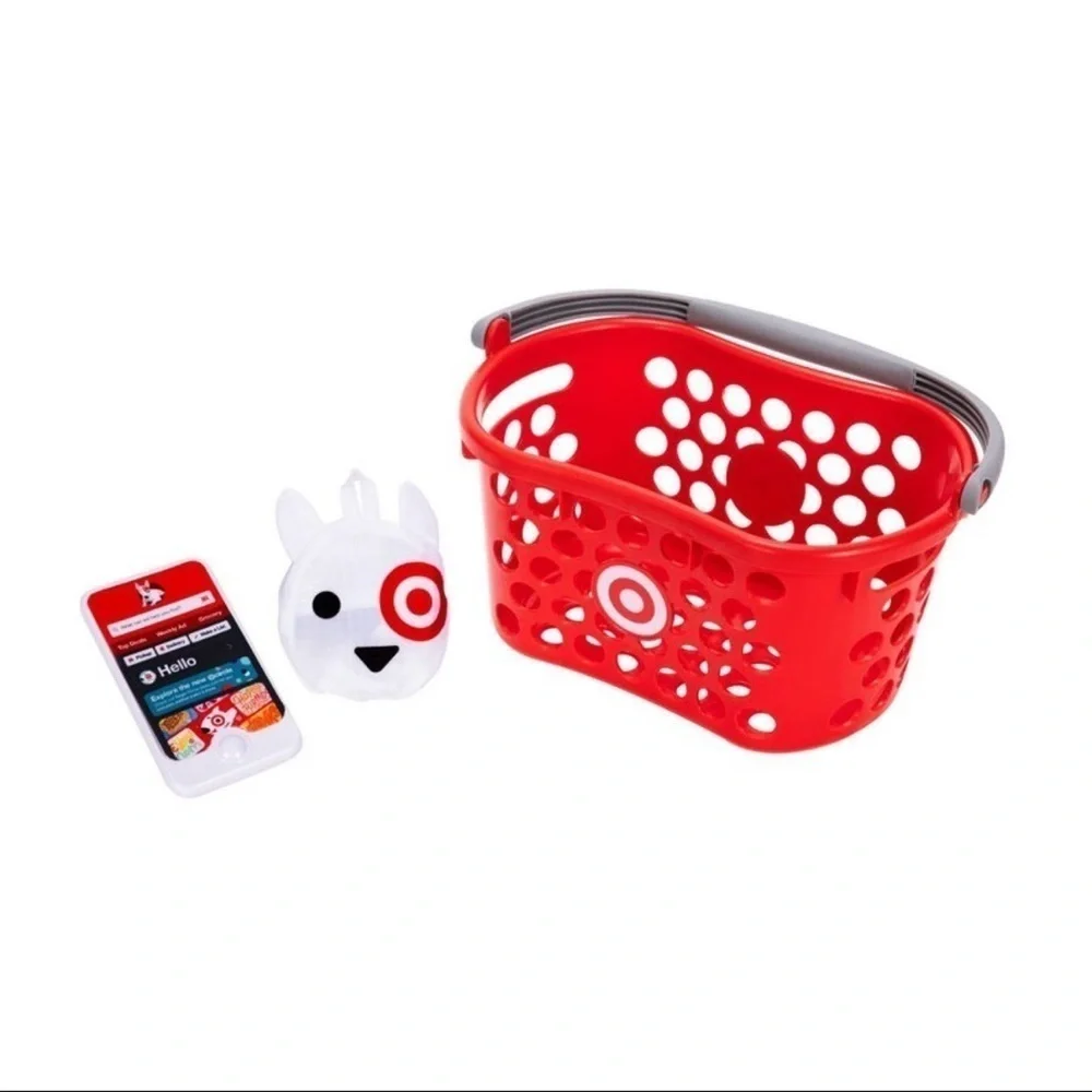 Target Toy Shopping Basket Kids RED & PINK Bullseye
